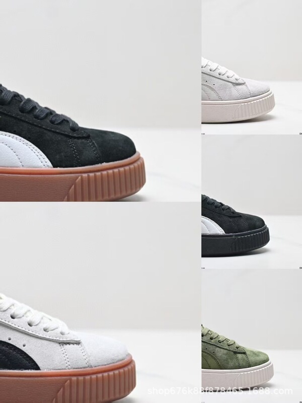 Wholesale Putian Shoes Women's Shoes Rihanna Simple Version Thick-Soled Original Suede Platform Sneakers Black White Brown Wholesale Putian Shoes Women's Shoes Rihanna Simple Version Thick-Soled Original Suede Platform Sneakers Black White Brown