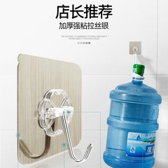 拉絲金掛鈎粘膠廚房免打孔壁掛承重浴室拉絲銀粘鈎牆壁無痕門後粘