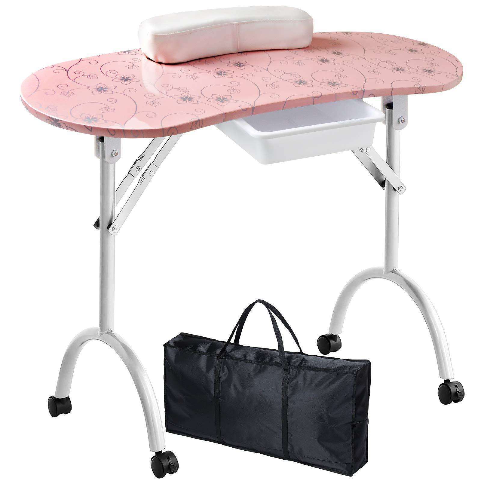 Mesa de manicuras portátil transfronteriza plegable lámpara de mesa de manicuras mesa de belleza con aspiradora mesa de manicuras fabricantes al por mayor