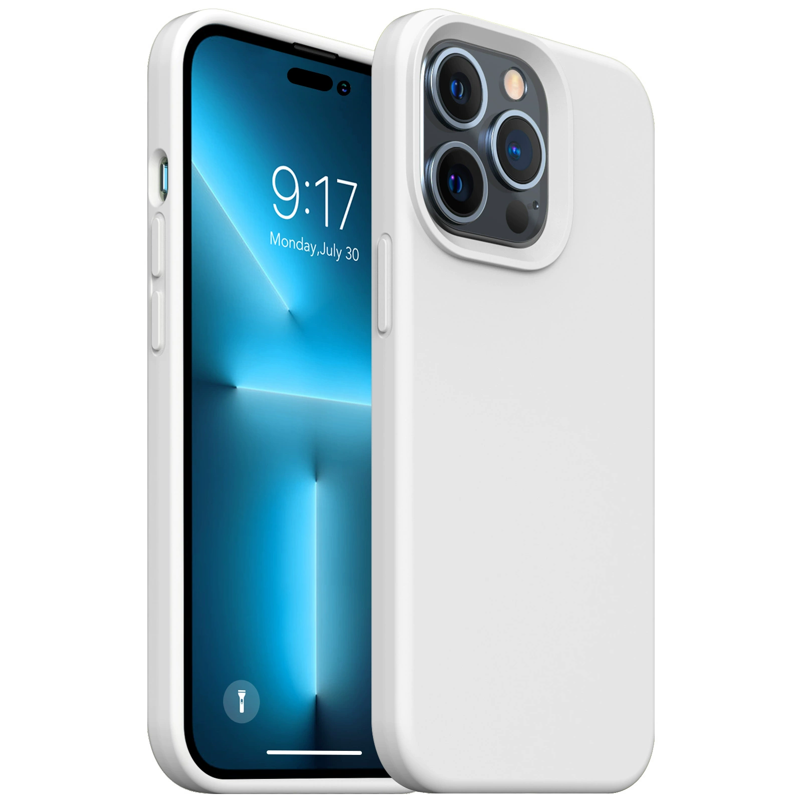 Silicone phone case (Apple) iPhone 14 series, liquid silicone + PC + microfiber, slim fit