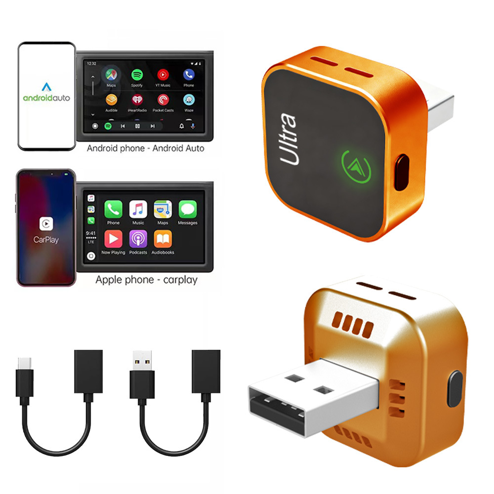 Cross-Border New Carplay Box Wired to Wireless Android Auto Two-In-One Adapter for Car Connectivity