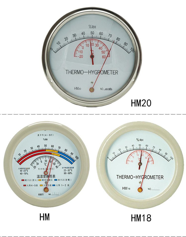 HM-20型毛发温湿度表不锈钢温湿度计大棚高精度毛发湿度计