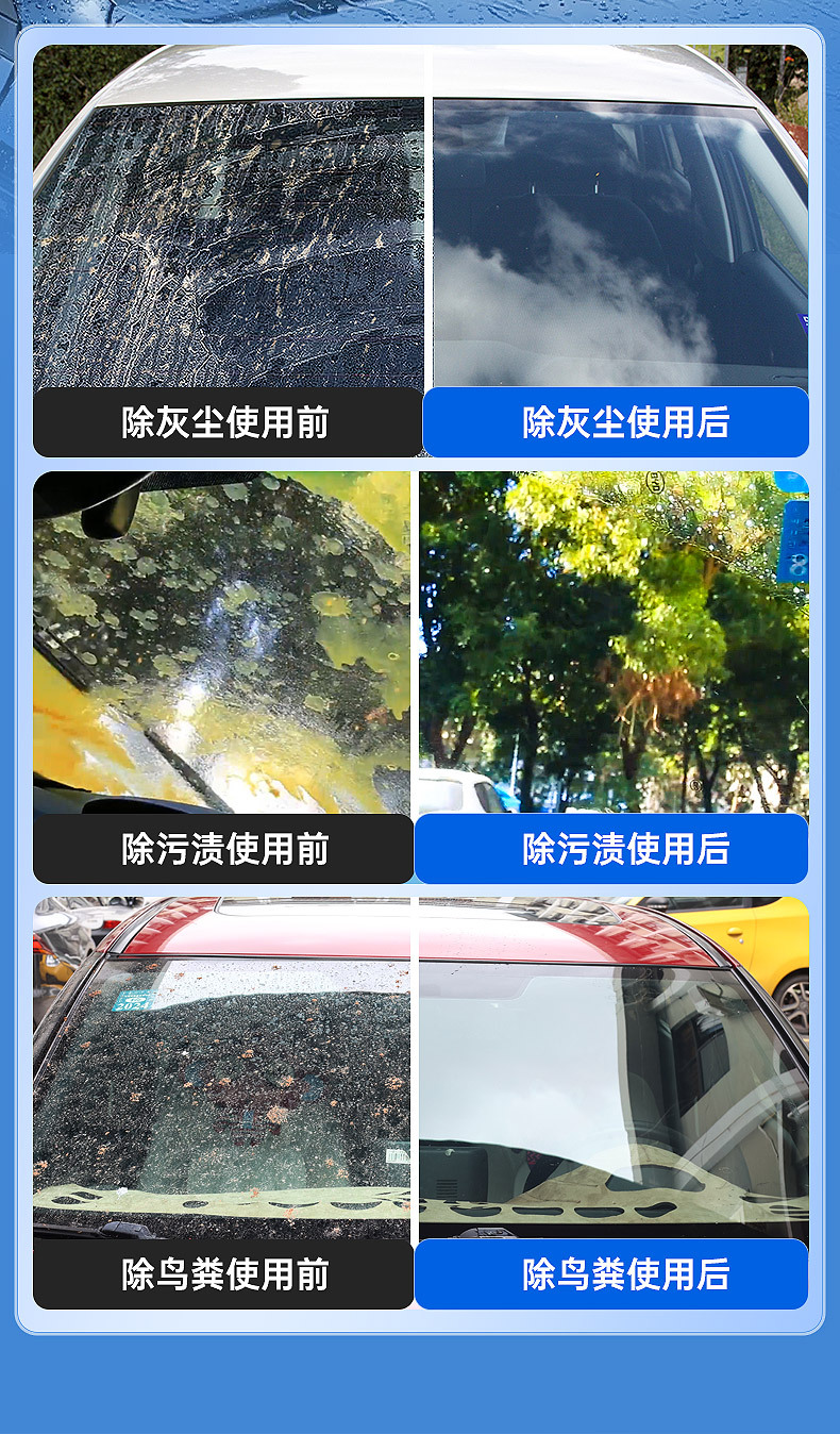 Chief Car Glass Cleaner Large Bottle Anti-Freeze Blue Bottle New Model Windshield Wiper Fluid for Car Use to Remove Insect Residue