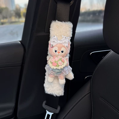 Featuring Linabell and Stellalou, Seat belt shoulder pad - mini-small-flower-sweet-face-lina-belle-holding-flowers