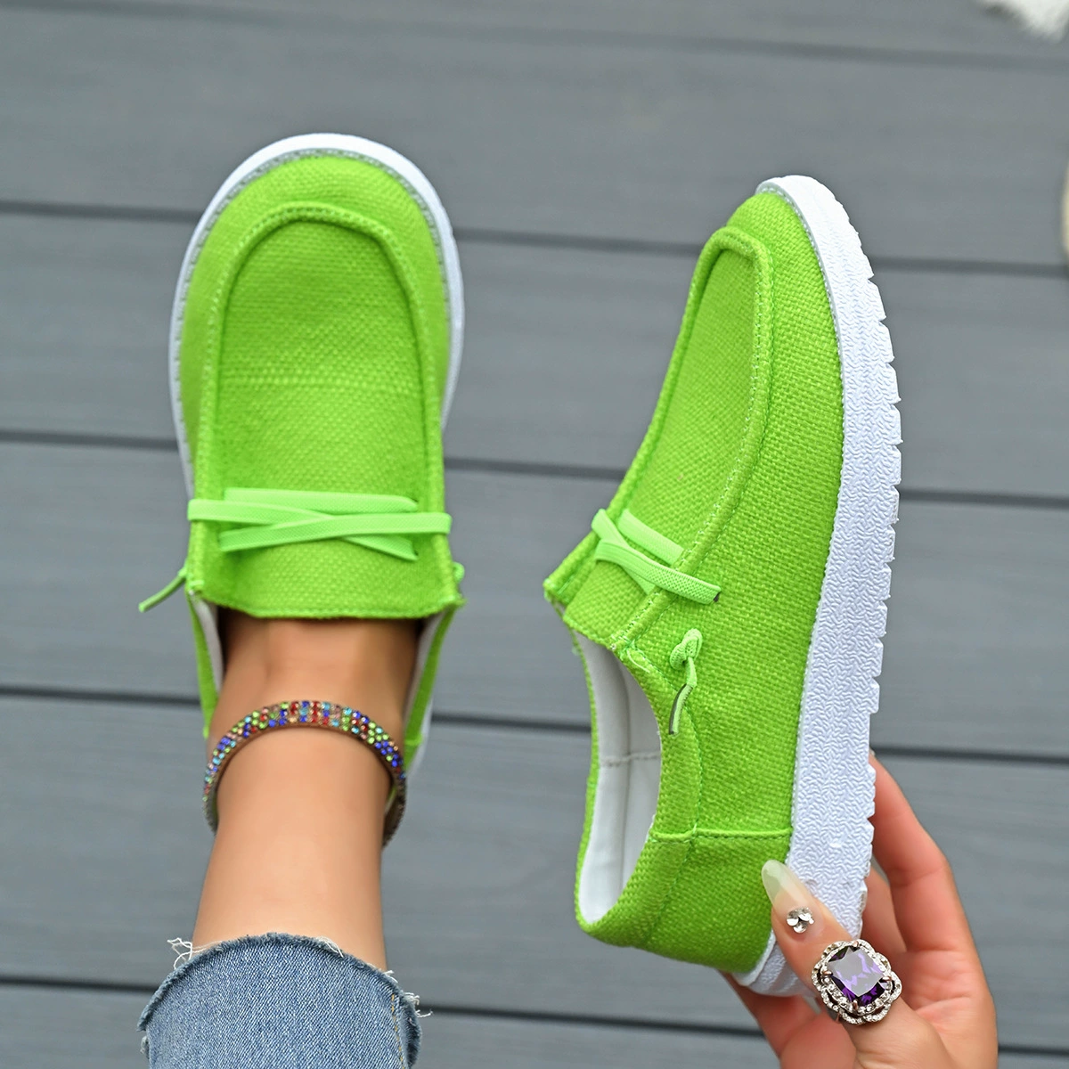 Внешняя торговля большой размер повседневная одиночная обувь женская весна и осень 2025 новая европейская и американская плоская нога низкая банда Lefu обувь женская одиночная обувь