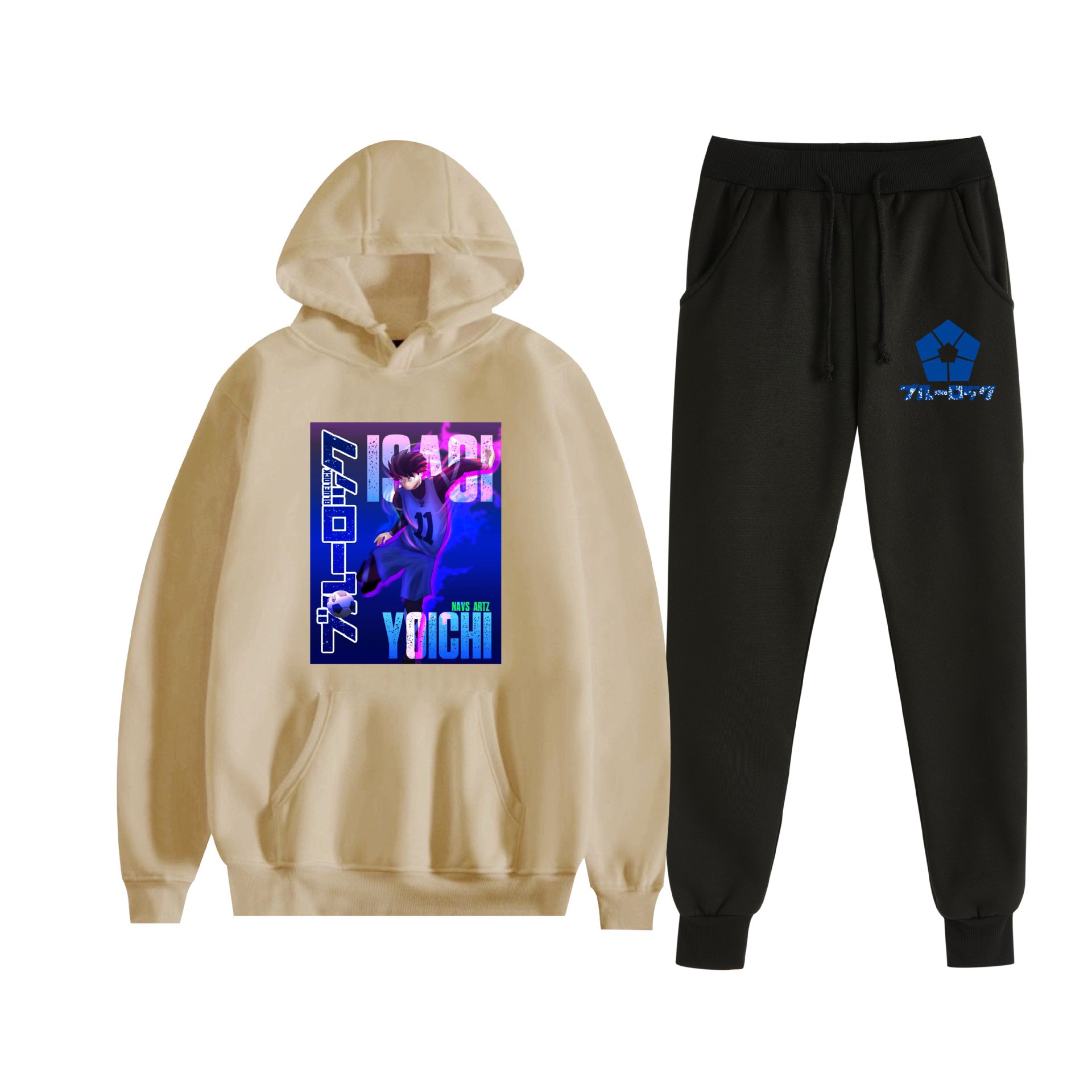 Europa y América Otoño Invierno BLUE LOCK Blue Prison Hombres y mujeres Deportes de ocio más suéter con capucha de terciopelo al por mayor