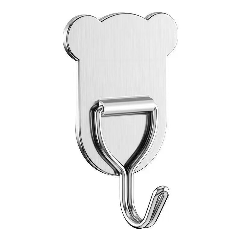 No-Drill Kitchen Dormitory Bathroom Towel Traceless Adhesive Stainless Steel Hook 304 Thickened Strong Adhesive Heavy-Duty