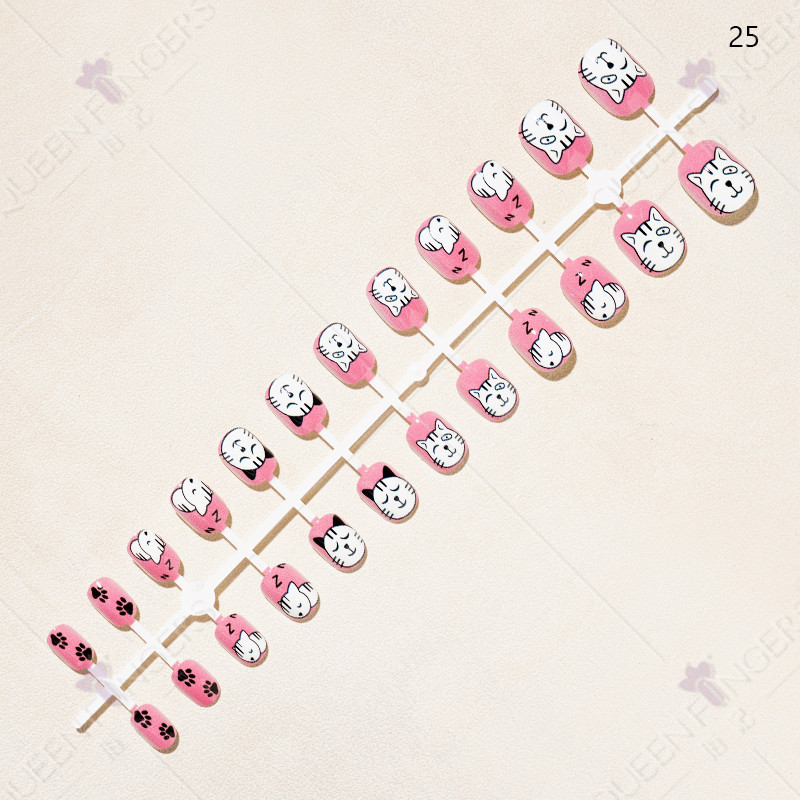 Nuevo manicure 24 piezas de banda de desgaste de uñas productos terminados manicure niños parches manicure productos terminados manicure