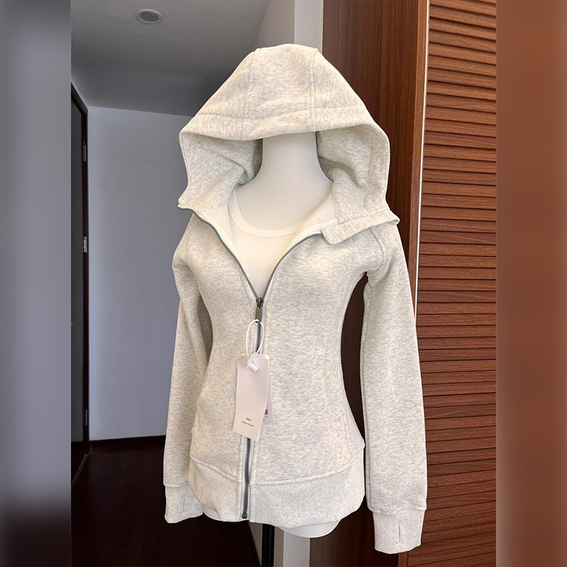 Slim-Fit Jacket for Women, Regular Shoulder Sweatshirt, Spring and Autumn Clothing, Hooded Top, Waist-Cinching, Tight-Fitting Short Top, 2026 New Model