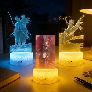 Акриловый LED-ночник Avatar 3 «Огонь и Пепел», 16 цветов, сенсорная подставка, 20,5×14,5×6 см