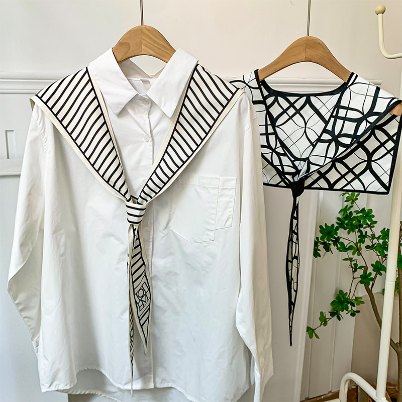 Chal de habitación con aire acondicionado, nueva decoración de cuello falso, bufanda anudada con protector de cuello, chal de seda, chaleco pequeño