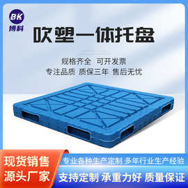 博科源头厂家吹塑塑胶卡板物流仓库堆码周转一体成型塑料托盘
