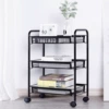 ЛЛЛЛЛ movable three-tiered cart black ЛЛЛЛЛ