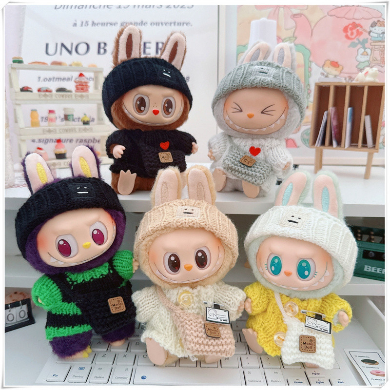 First and Second Generation Labubu Clothes, Hats, Crossbody Bags, Labubu Sitting Party Baby Clothes, Heart Sweaters, Hats, Cute