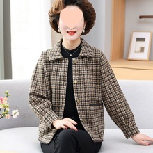 秋冬洋气老年妈妈春装厚款短款外套呢子新款中年女士2025中上衣毛