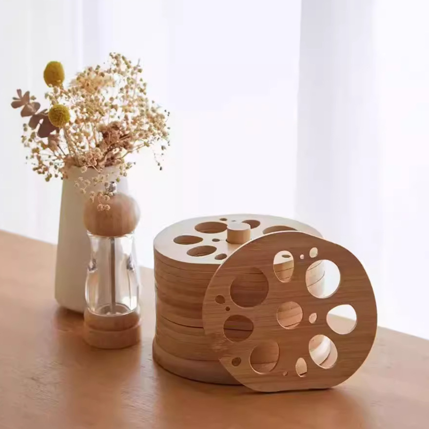 Almohadilla de aislamiento térmico para mesa Juego de rodajas de raíz de loto creativo Almohadilla para olla resistente a las escaldaduras y a altas temperaturas Almohadilla de aislamiento térmico para cazuela Almohadilla para plato Almohadilla para tazón Taza