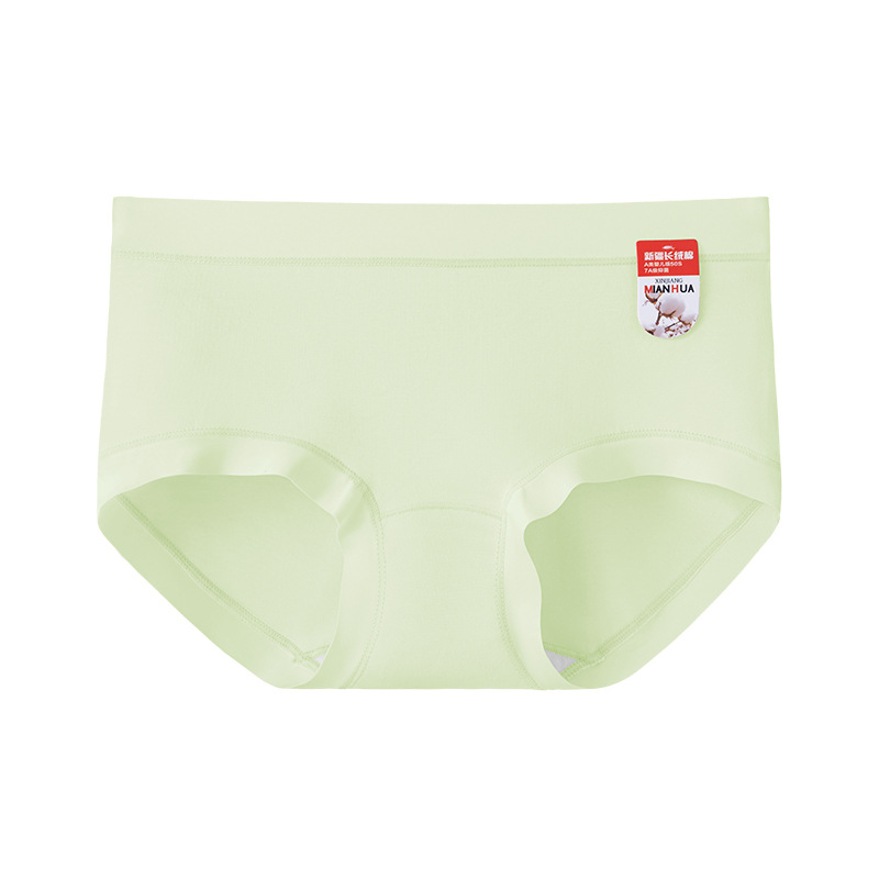 Clase A de algodón de fibra larga de Xinjiang 7A entrepierna antibacteriana calzoncillos transpirables de algodón puro de rango largo calzoncillos sin costuras de alta elasticidad para mujer