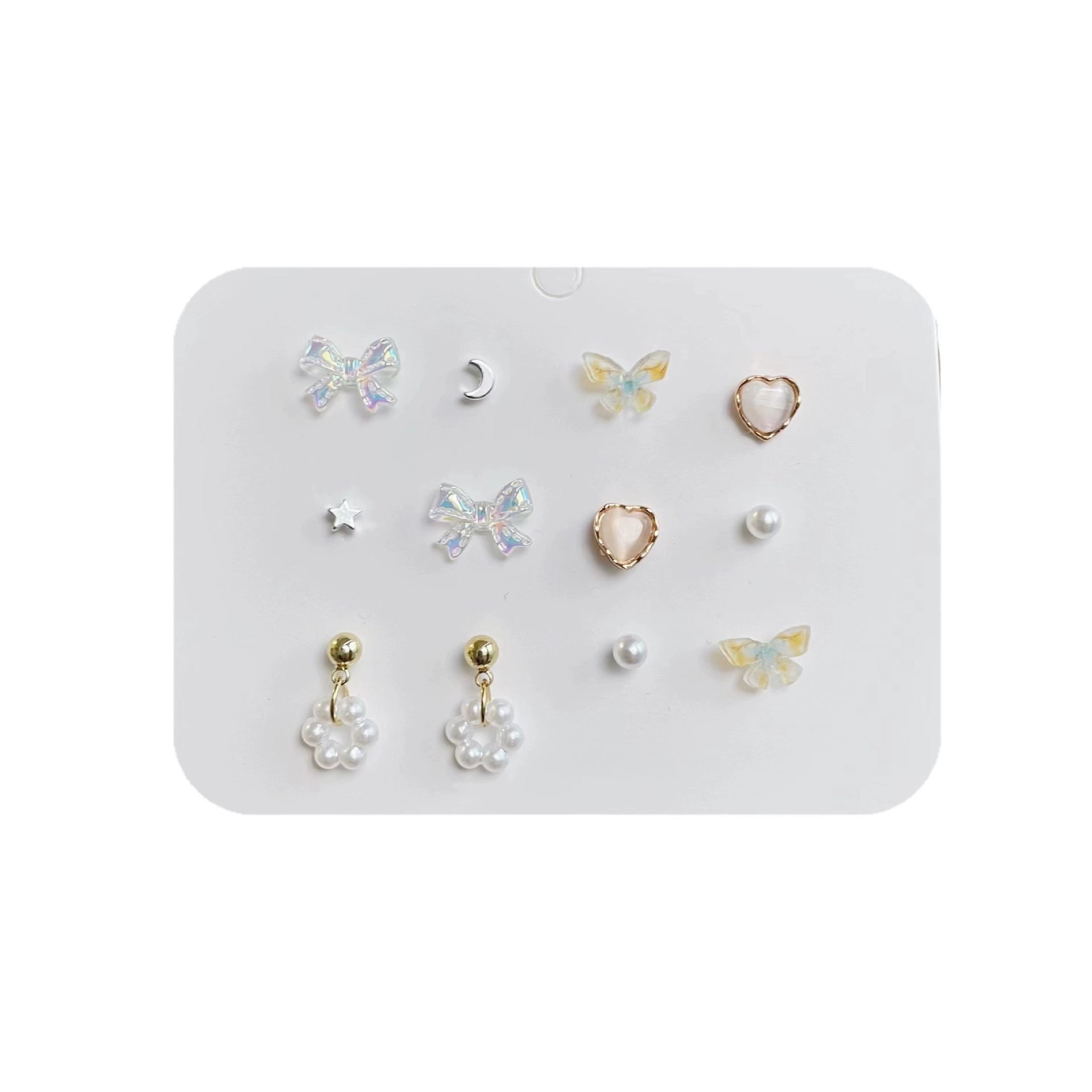 Earrings, set, universal cute silver needle, silver 925 sample, simple and elegant design, 2022 collection