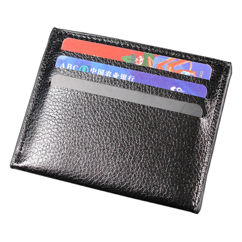 Cross-border hot-selling simple card bag litchi pattern multi-card fashion bus card holder large capacity bank card holder wholesale
