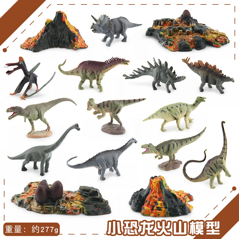Transfronteriza exportación mini simulación Jurásico dinosaurio volcán 12 traje de escritorio estática modelo Decoración Juguetes