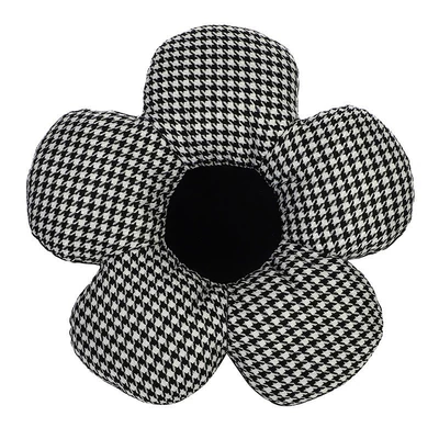 Seat Cushion Winter Simple Diamond Seat cushion, seat cover - houndstooth-flower-black-waist