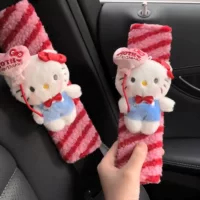 Милый кошачий автомобильный ремень безопасности, плечевой чехол, высококачественный женский автомобильный декоративный защитный чехол, универсальный мультяшный чехол для всех сезонов