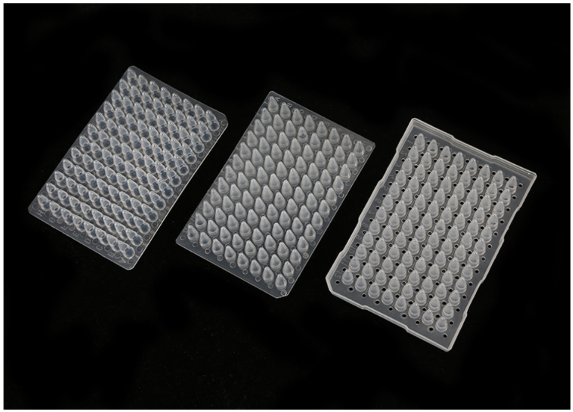 96孔硅胶盖pcr板 0.2ml裙边平面凸面 半裙边 20个/包