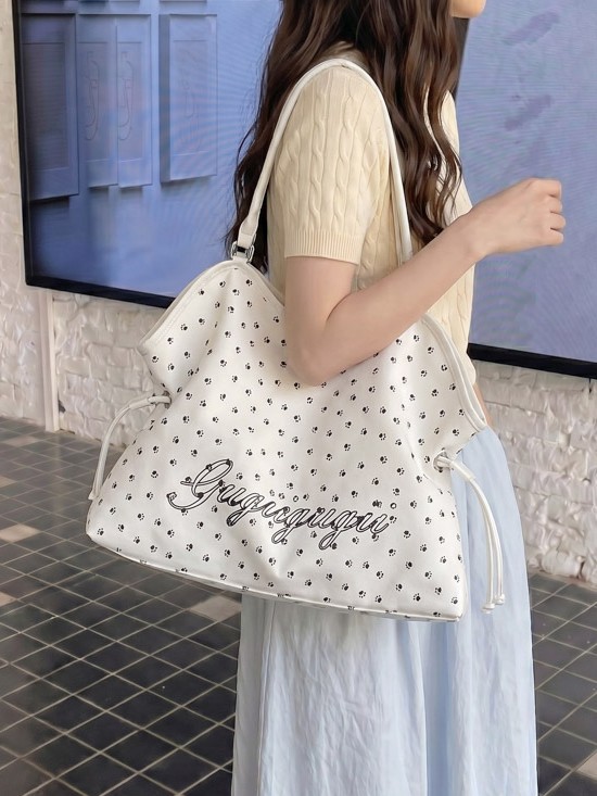 Bolso de mano coreano retro simple, bolsa de tela de transporte de gran capacidad para mujeres, bolsa de hombro de brazo casual versátil