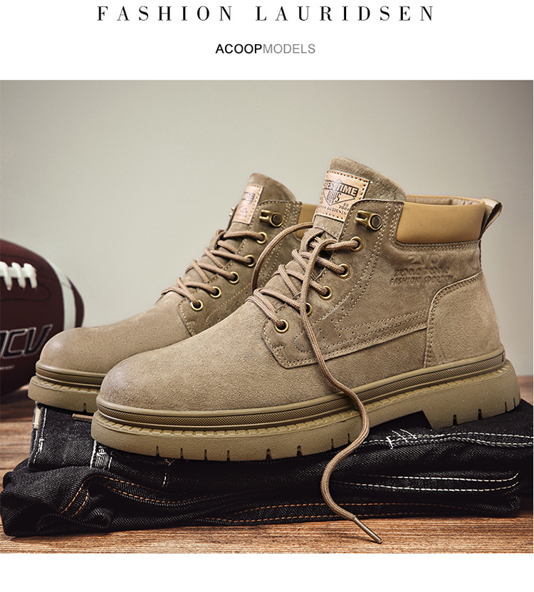 Primavera estate inverno grandi stivali bassi in stile britannico scarpe da lavoro da uomo stivali gialli grandi retrò_voghion.com