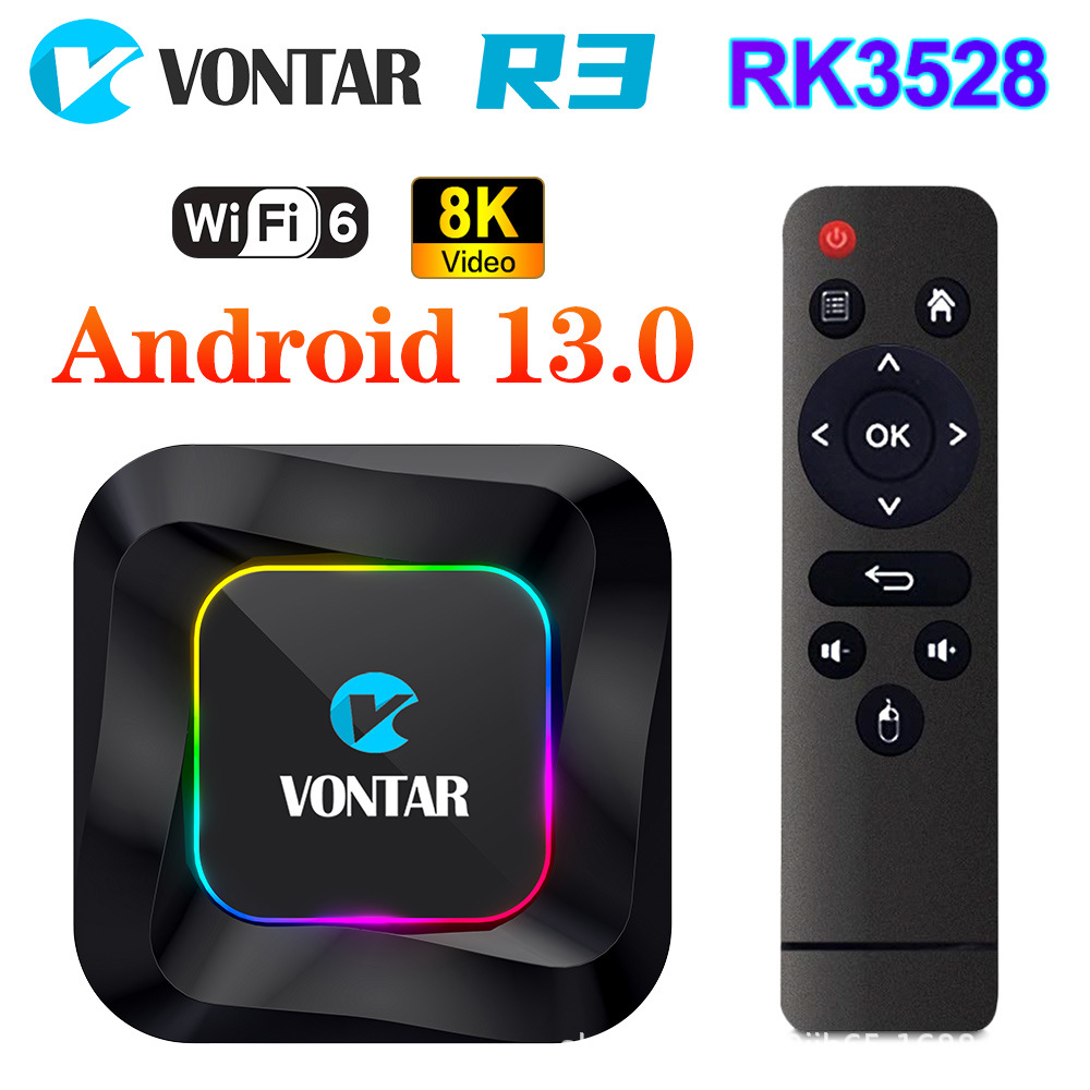 Vontar R3 Android13 Tvbox Rk3528 8K Video Bt5.0 Wifi6 Set-Top Box