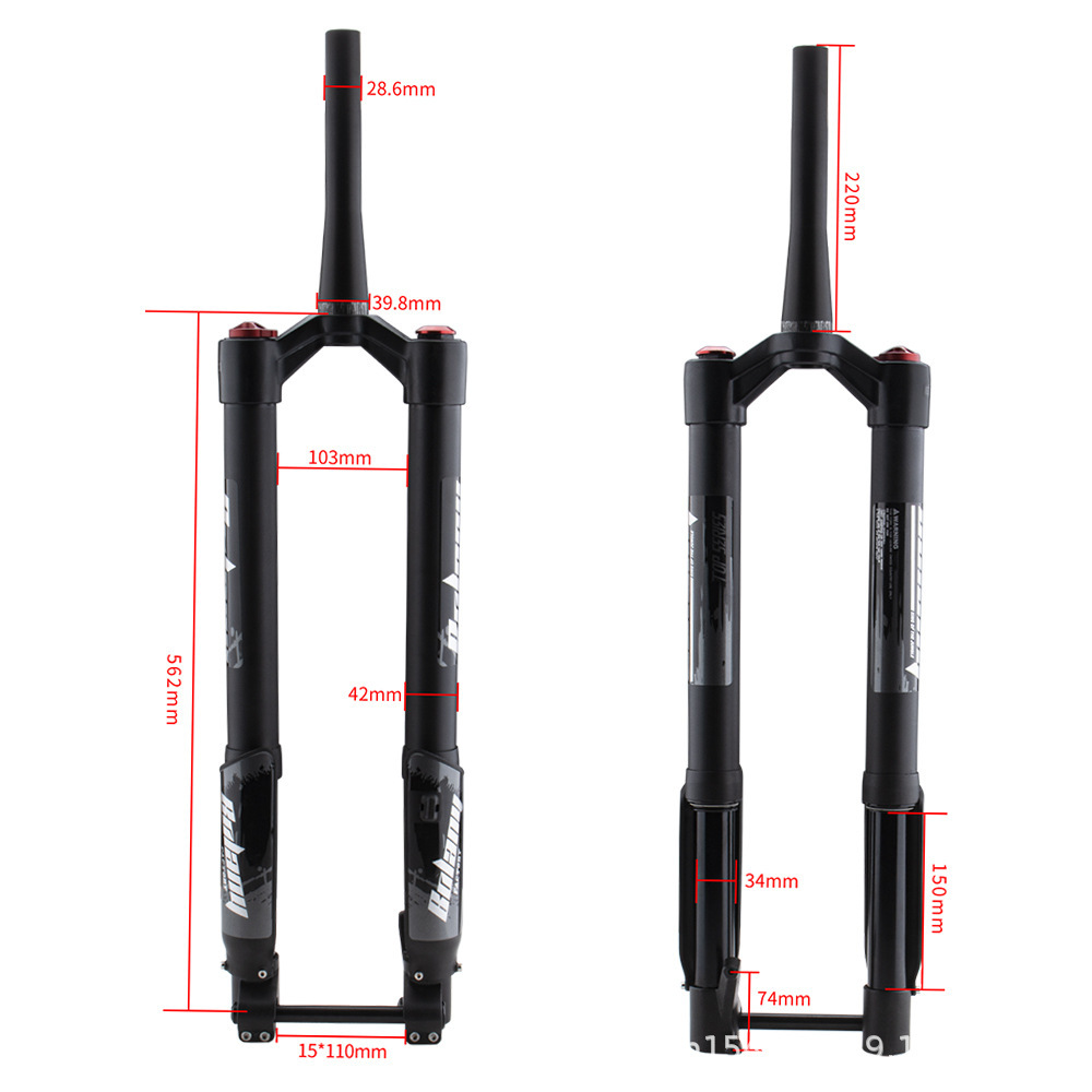 BLOANY bicicleta de montaña frente tenedor inversa amortiguador de gas tenedor 26-29 pulgadas barril eje velocidad gota tenedor 110*15mm