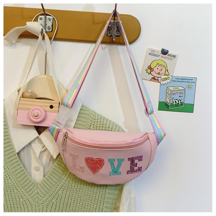198g Weight Polyester Lining Material Sequins Fashion Element Zipper Closure Type Sling Strap Strap Type Fanny Pack Bags Type Casual, Daily Occasion Pu Leather Material Letter Pattern All Seasons Season Kid'S Gender Cute Style Dumpling Shape Shape Kid'S Pu Leather Letter Cute Sequins Dumpling Shape Zipper Fanny Pack 15