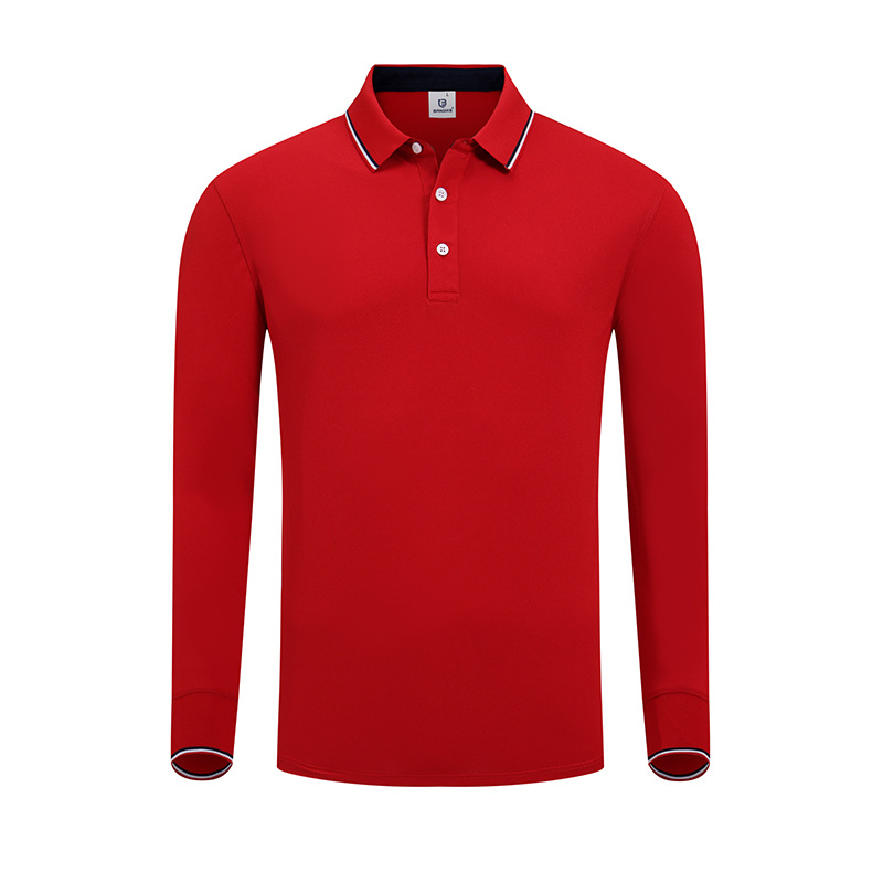 Camiseta de polo de color casual camiseta de hombre camiseta de collar camiseta de algodón de invierno camiseta de polo de manga larga ropa de trabajo personalizada bordada