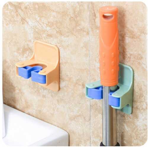 Bathroom sticky wall mop holder card holder sticky mop holder bathroom punch-free broom holder