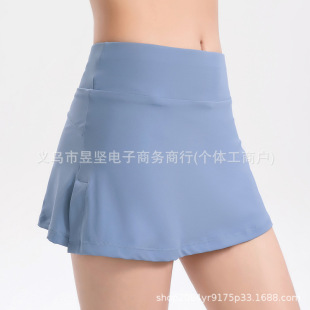 Lu's New Fake Two-Piece Sports Shorts for Women, Elastic Quick-Drying Running Yoga Pants, Anti-Exposure High-Waisted Fitness Shorts