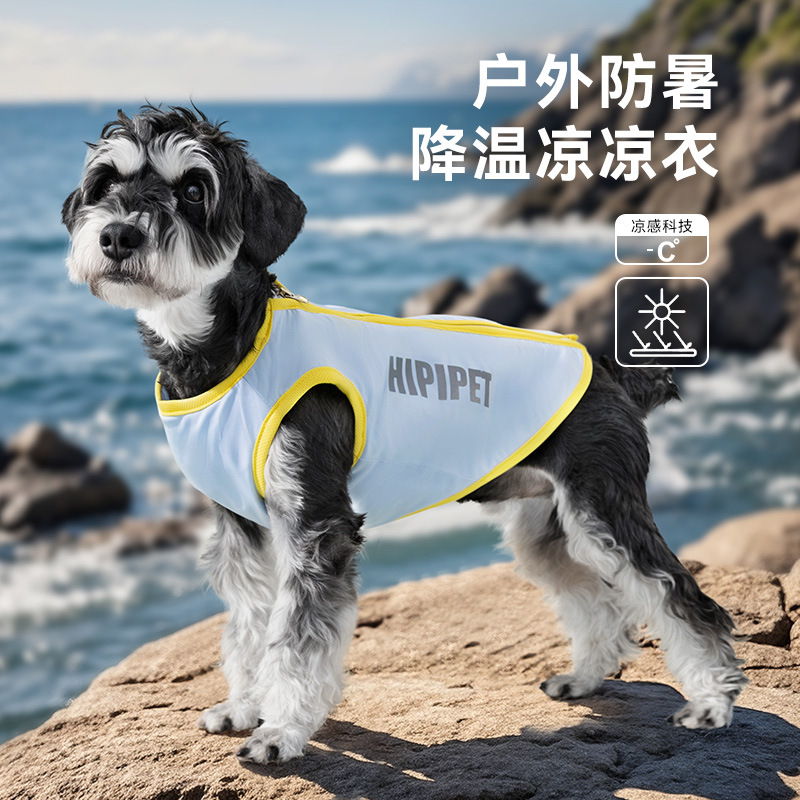 Primavera y verano Perros al aire libre Cremallera simple Ropa fresca Ropa de protección solar de enfriamiento para perros pequeños y medianos Ropa para perros para mascotas para prevenir el golpe de calor