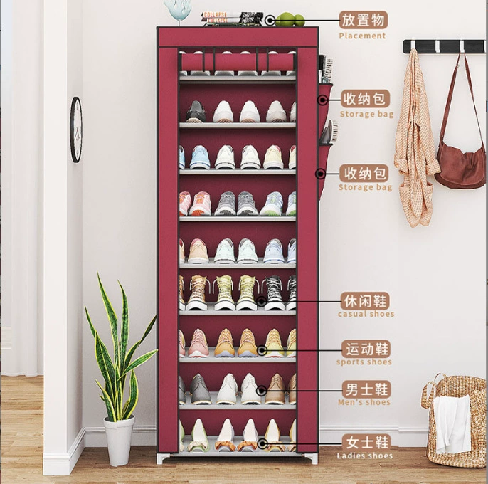 10-этажный обувной шкаф фабрика горячей продажи ткани простой пылезащитный обувной шкаф многослойная сборка влагостойкий шкаф для хранения обуви