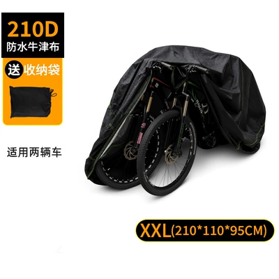 Bicycle cover 210D Oxford Car clothing - black-with-green-edges-xxl-size-21011095cm