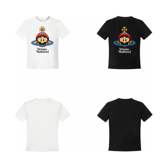 2025 New T-shirt Women's Slim-fit Cartoon Animation Super Mary Shoulder T Casual Summer Top te