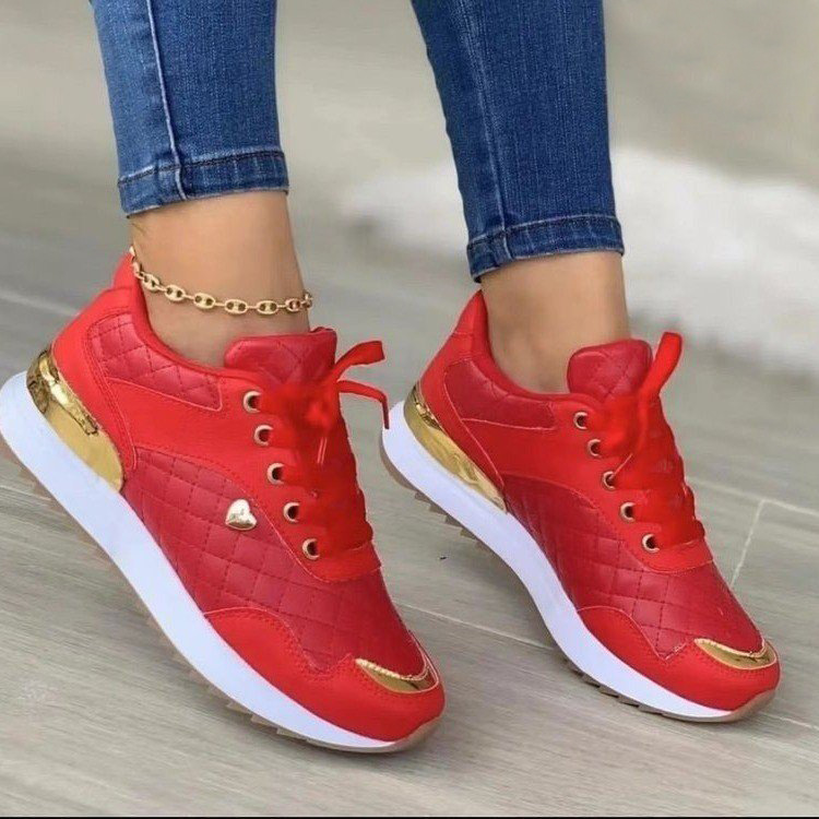 Plus Size Running Shoes For Women – Lightweight Thick Sole Sneakers, Breathable Color Block Design For Sports & Casual Wear_vogvips.com
