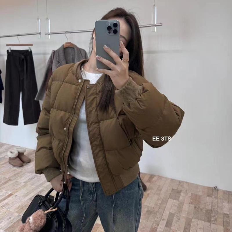 2025年秋冬季时尚百搭新款韩版宽松立领小个子短款棉衣棉服外套女|undefined