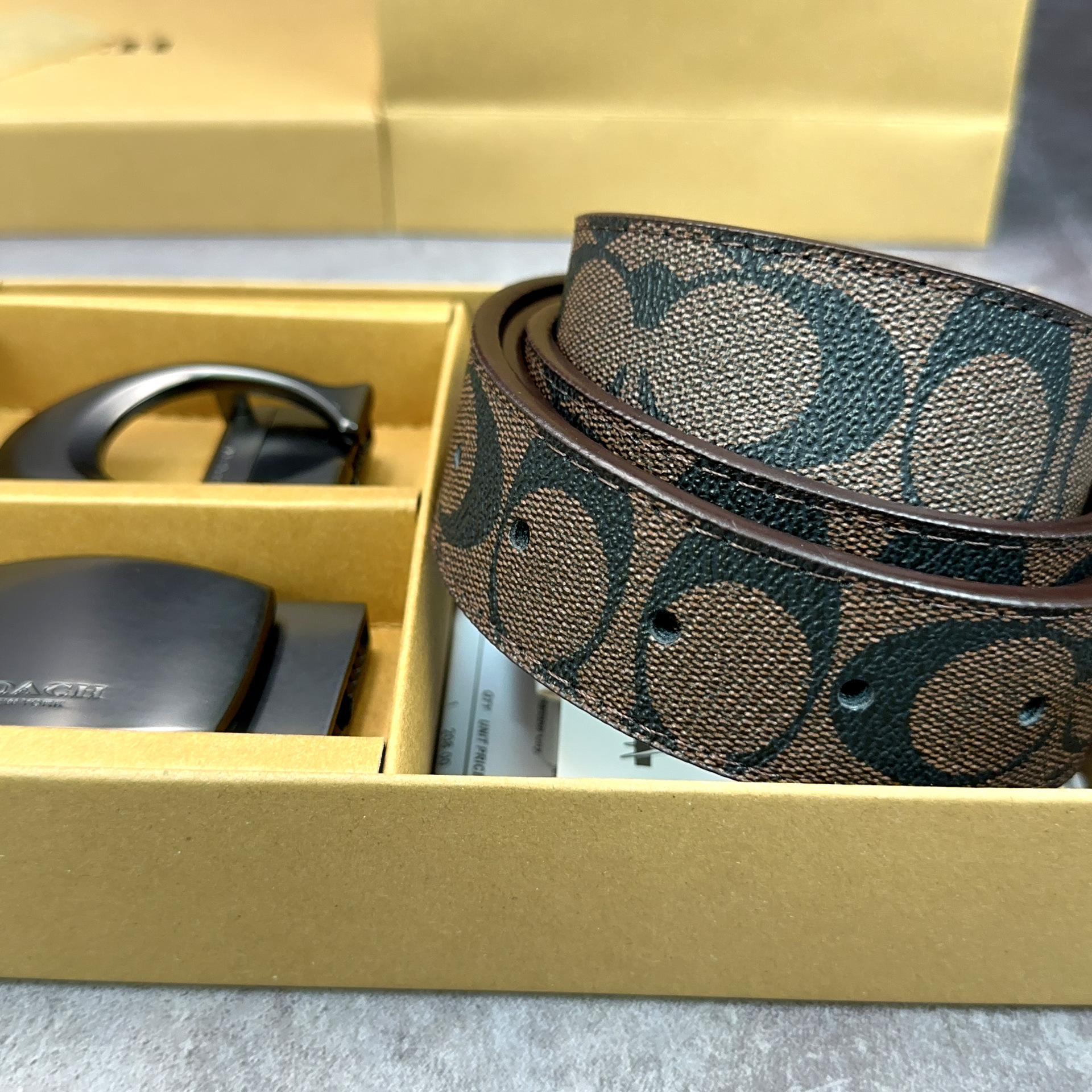 brown C buckle flat buckle