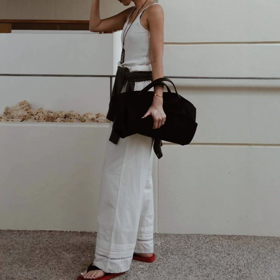 Весенне-летние простые и модные художественные брюки в японском стиле в стиле старых денег, трехмерные кружевные прямые брюки, свободные утягивающие широкие длинные брюки