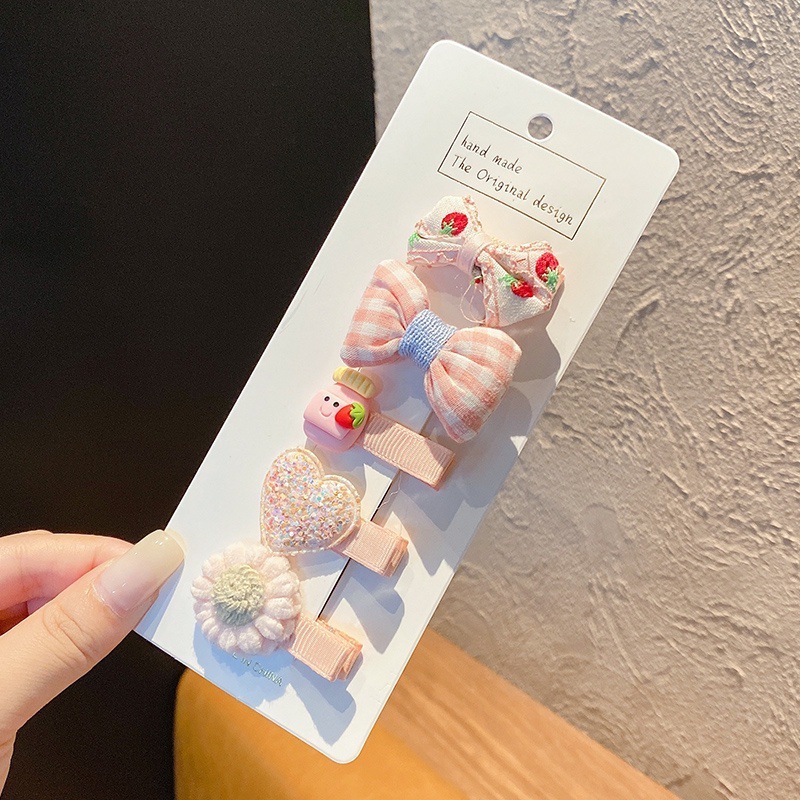全包布发夹夏季发饰碎发夹子蝴蝶结魔术贴头饰儿童发卡发量少发饰|undefined