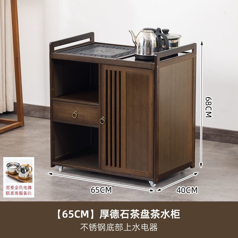 [두꺼운 판] 길이 65cm의 돌 차 트레이가 있는 단일 도어 - 스테인레스 스틸 가전 제품