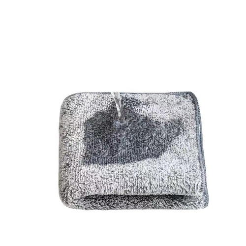 New bamboo charcoal dish towel, kitchen non-stick scouring pad, thick absorbent fine fiber cleaning rag, hand towel