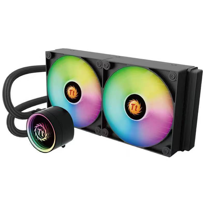 Tt cyclone V240 desktop computer integrated water-cooled CPU radiator ARGB magic color temperature control silent fan