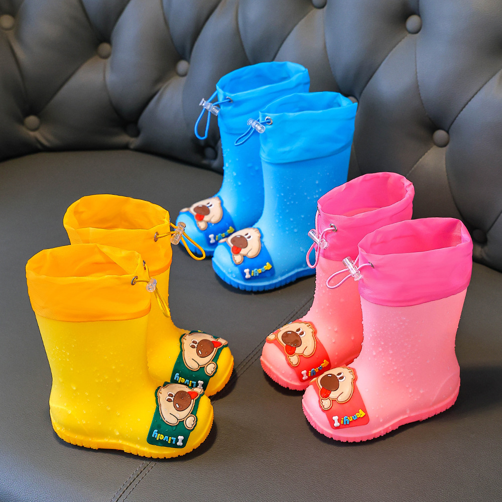 Children's Rain Boots for Boys and Girls, Non-Slip Rain Boots, Baby and Toddler Water Shoes, Waterproof Student School Rubber Shoes