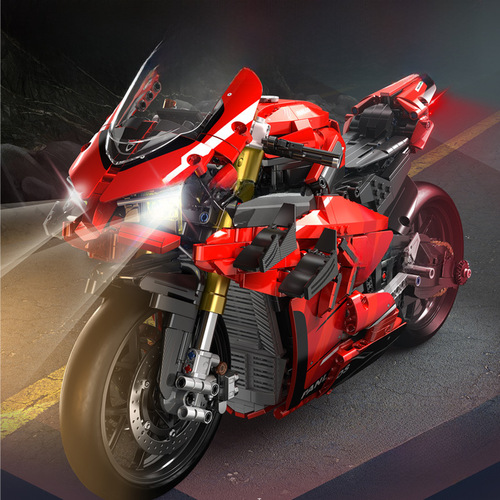 Panlos 672101-10 Lighting Version Technology Group 1:5 Motorcycle Building Block Set for Boys