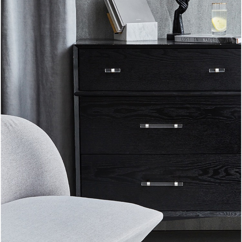 Cross-border foreign trade acrylic crystal handle modern minimalist cabinet drawer wardrobe door cabinet transparent golden handle